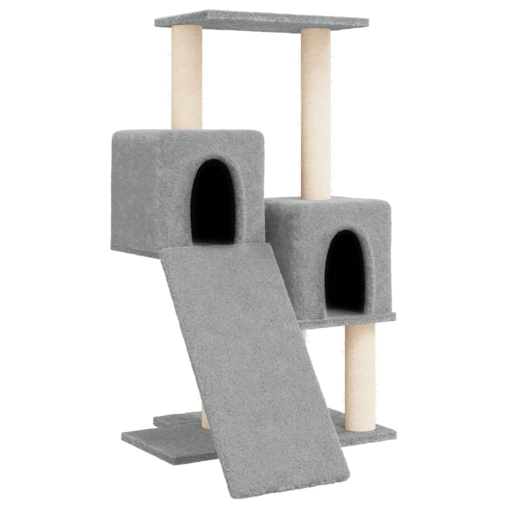 NNEVL Cat Tree with Sisal Scratching Posts Light Grey 82 cm