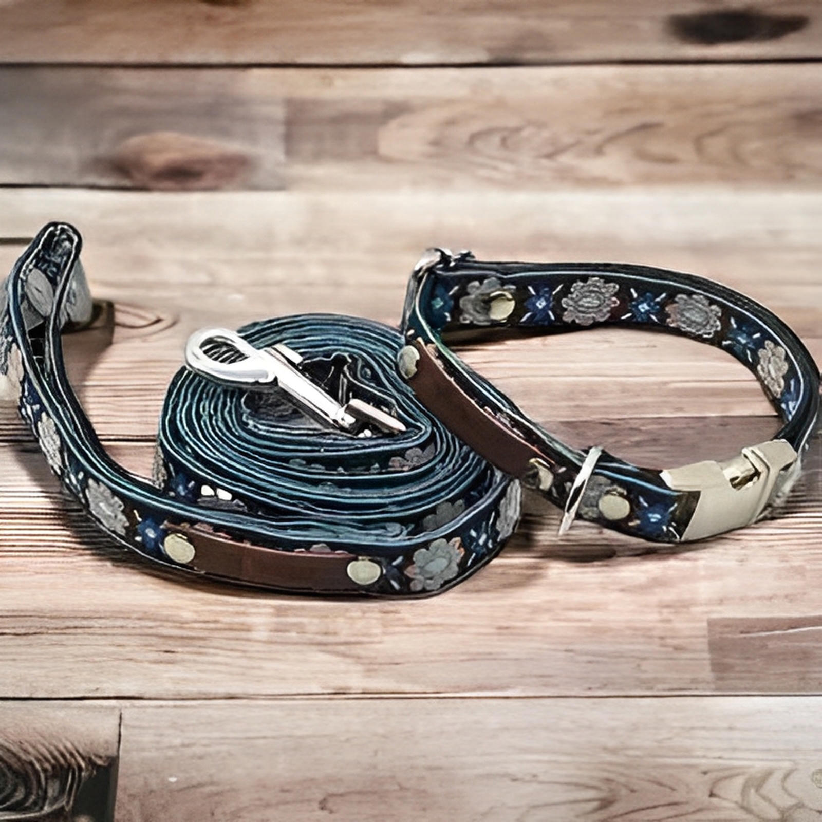 Finnigan's Handcrafted Designer Dog Collar Set